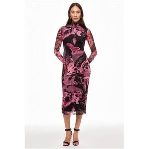 Prabal Gurung 
Abstract Floral Mesh Midi Dress🤎